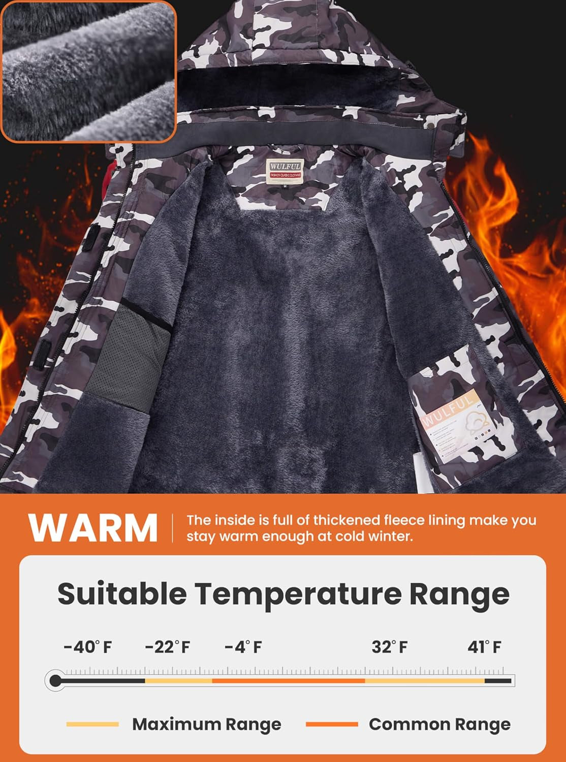 Women'S Waterproof Ski Jacket Warm Winter Coats Windproof Winter Jackets for Women Fleece Lined Windbreaker with Hood