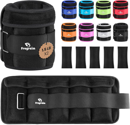 Adjustable Ankle Weights 1-3/4/5/6/8/10/12/15/20 LBS Pair with Removable Weight for Jogging, Gymnastics, Aerobics, Physical Therapy